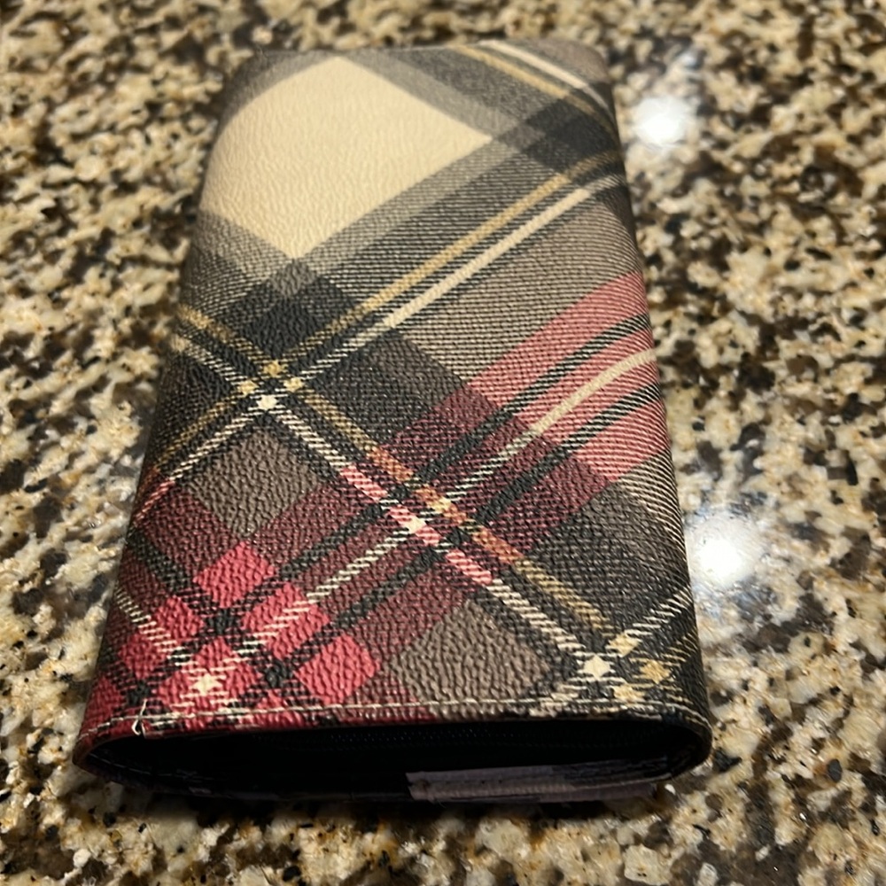 Vivienne Westwood Plaid Wallet - Red, Black, Cream - Picture 4 of 15